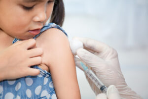 child getting flu shot